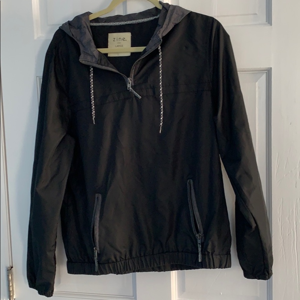 Black windbreaker